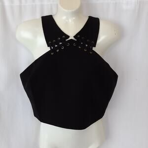Sugar + L!PS Gothcore, Romantic Goth, Bikercore Lined Crop Top  NWT